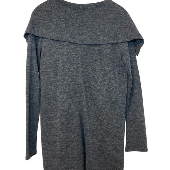 SimplyVera Vera Wang Simply Breathe Heather Gray Zip Up Cape Collar Knit Sweater - Picture 2 of 10